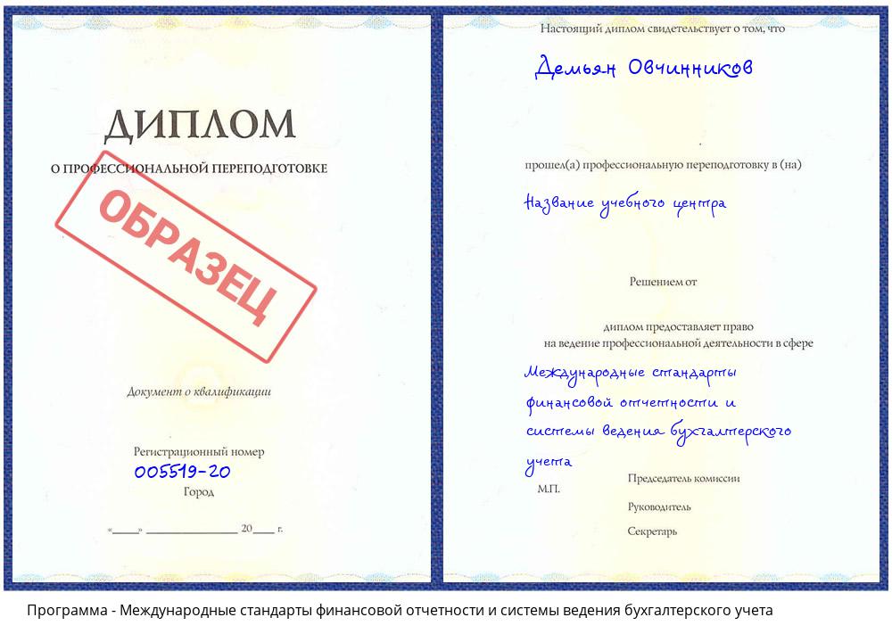 Международные стандарты финансовой отчетности и системы ведения бухгалтерского учета Анжеро-Судженск