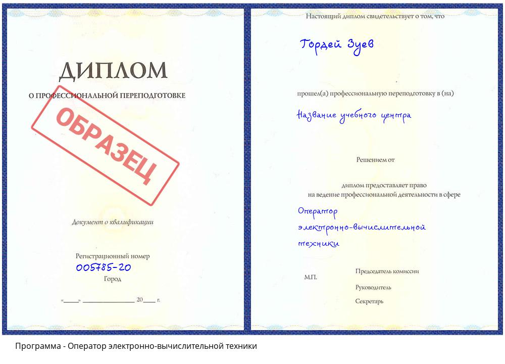Оператор электронно-вычислительной техники Анжеро-Судженск